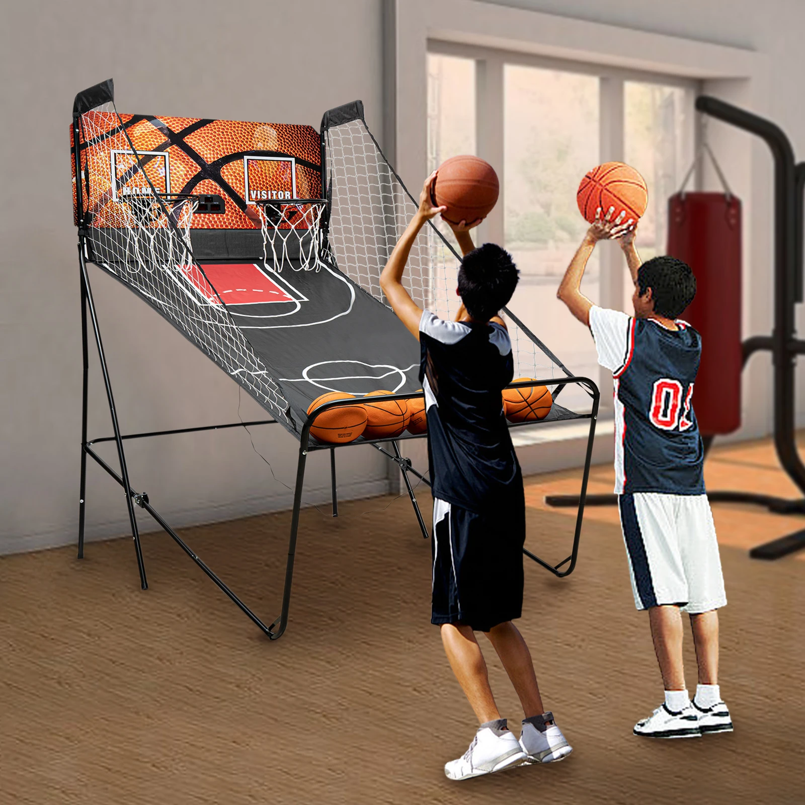 

Dual Shot Arcade Basketball Basketball Arcade Game Indoor With Led Electronic Scorer And Timer Arcade Basketball Fun At Home