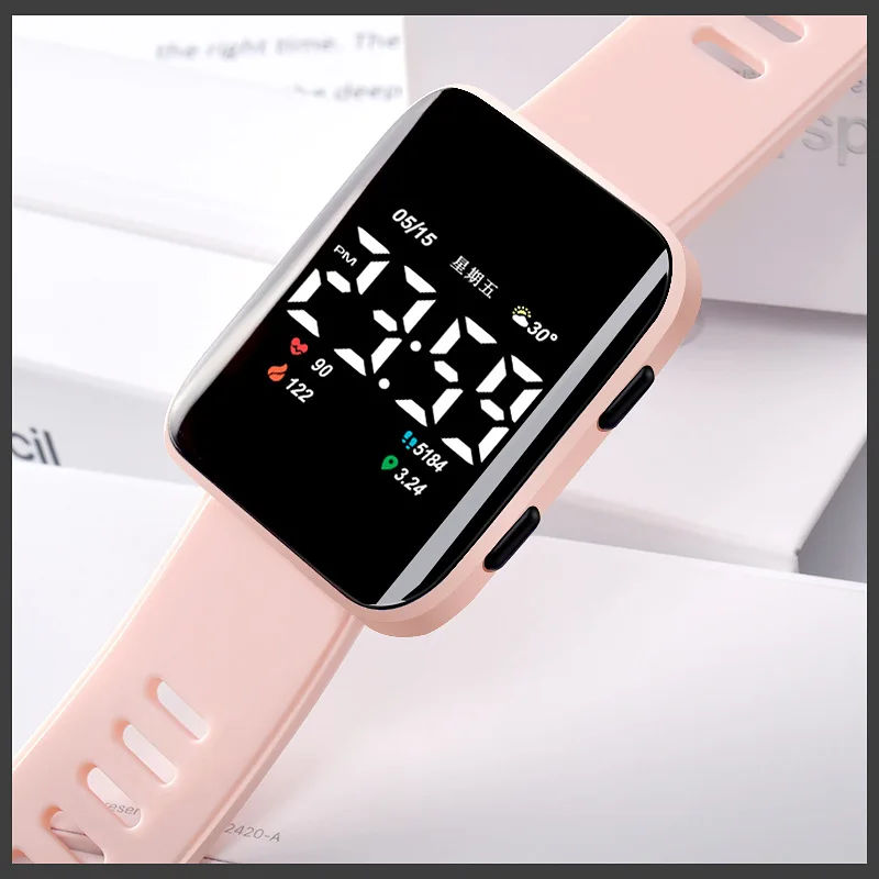 Digital Watch For Men Women LED Electronic Unisex Watch Fashion Casual Simple Silicone Strap Square Dial Clock Zegarek Damski