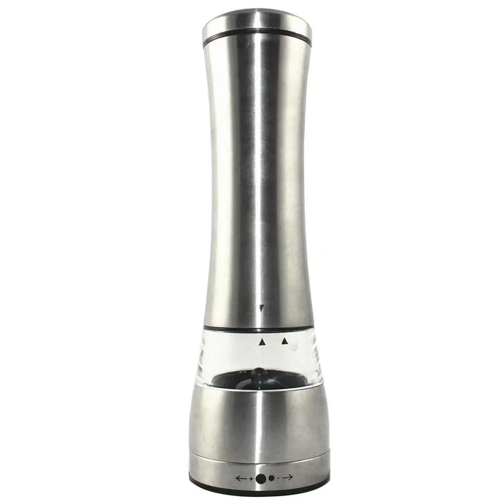 Black Pepper Mill Electric Salt Pepper Mills Grinder Spice Mill Battery Power Adjustable Ceramic LED Light Cooking Tool