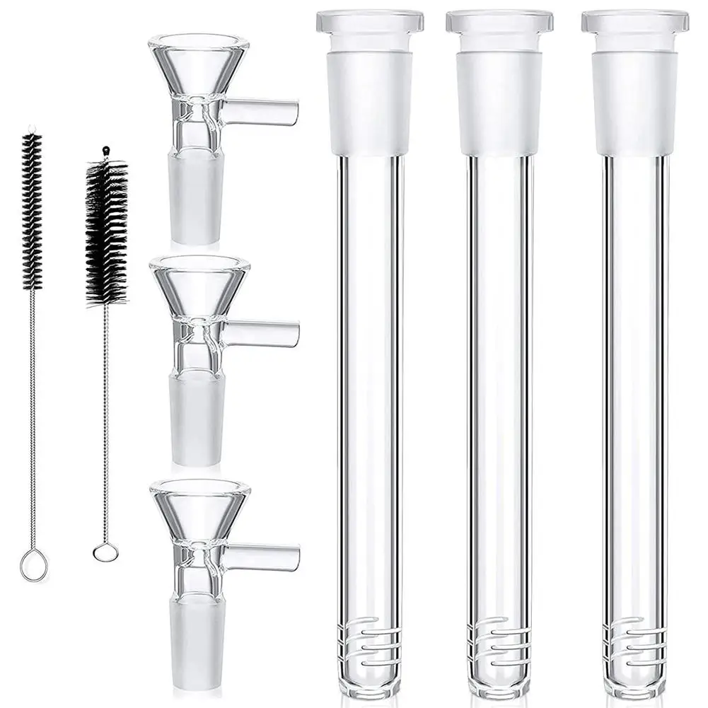 8pcs 14mm Transparent Test Tubes Set Science Lab Experiments Glass Stem With Brushes For Tea Coffee Juice