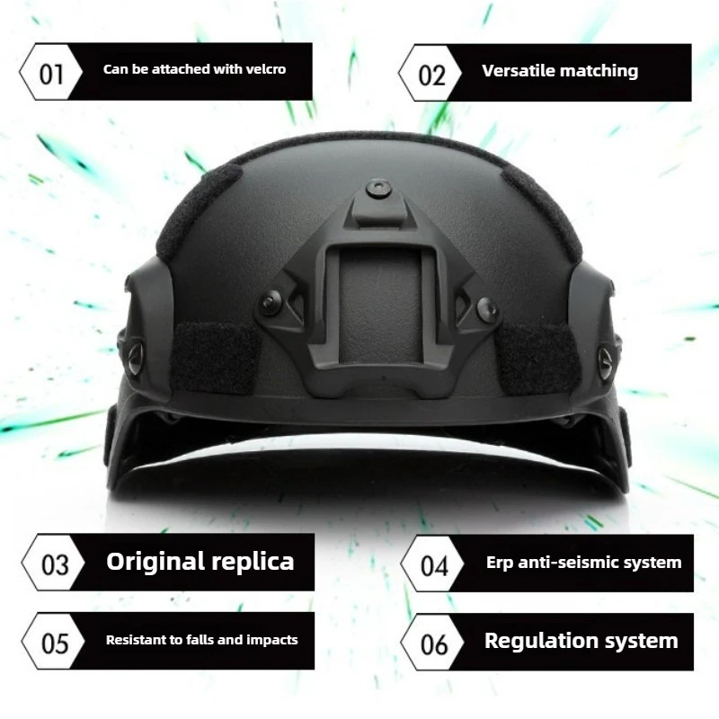 Outdoor Sports Tactical Helmet Short Vents Safety Motorcycle Outdoor Covers Fast Full Face Helmet Equipment for Cycling & Game