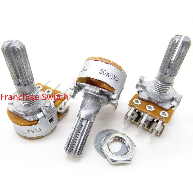 

5PCS 16 Potentiometer B50K B100K Duplex 6-pin Speaker Volume Amplifier