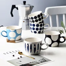 

Hand-painted ceramic cup with gold rim mug hand-painted Nordic style breakfast cup Western food cafe net red gift