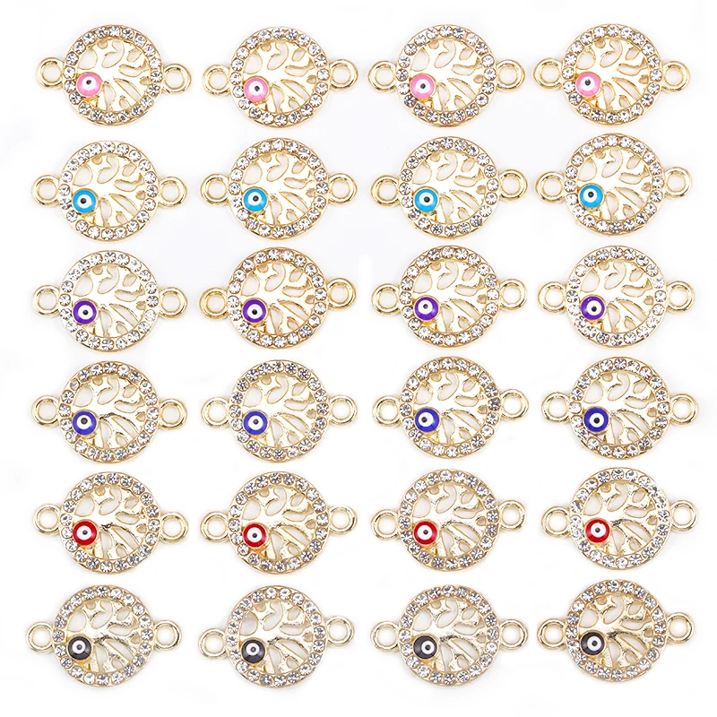 

15Pcs 15*21MM Delicate Enamel Alloy Eye Feminine Sweet Charm Connector DIY Jewelry Necklace Bracelet Earrings Making Accessories