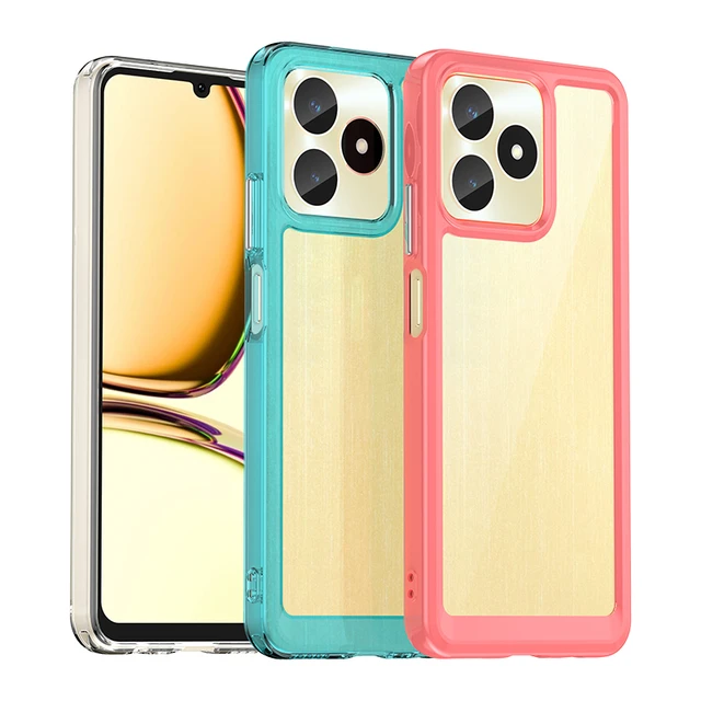 Funda protectora de silicona para Realme C53, carcasa a prueba de golpes,  Color puro, dura, PC, TPU, Realme, C53 - AliExpress