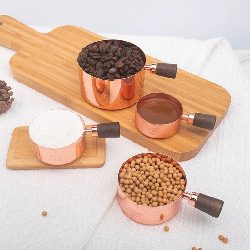 

Measuring Cups And Measuring Spoon Scoop Wooden Handle Kitchen Measuring Tool Supplies Kit