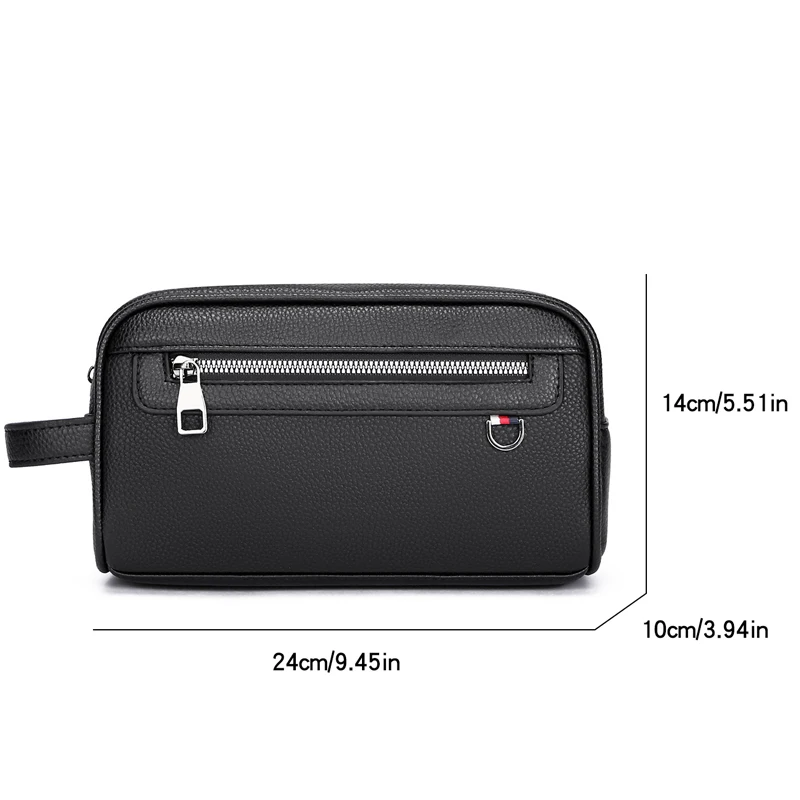 Men's Premium PU Leather Business Clutch Bag with Waist Strap