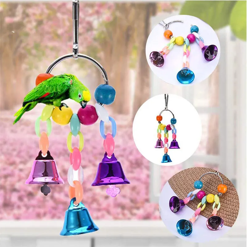 13Pcs Bird Cage Toys for Parrots Wood Birds Swing Reliable Chewable Bite Bridge Wooden Beads Shape Parrot Toy Bird Toys 4