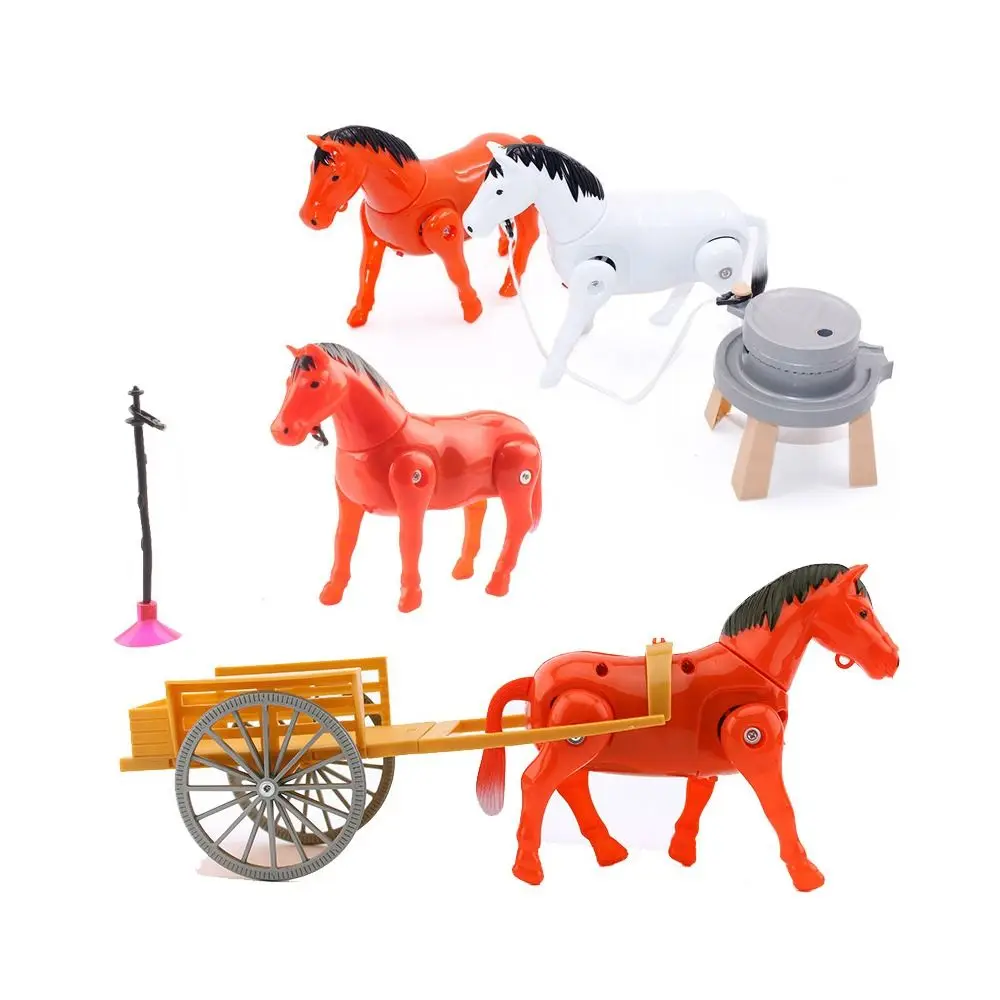 Funny Horse Circling Toy Plastic Creative Electric Horse Model Mini Sensory Toys Anxiety Relief horse-drawn vehicle fidget toys stress relief toys