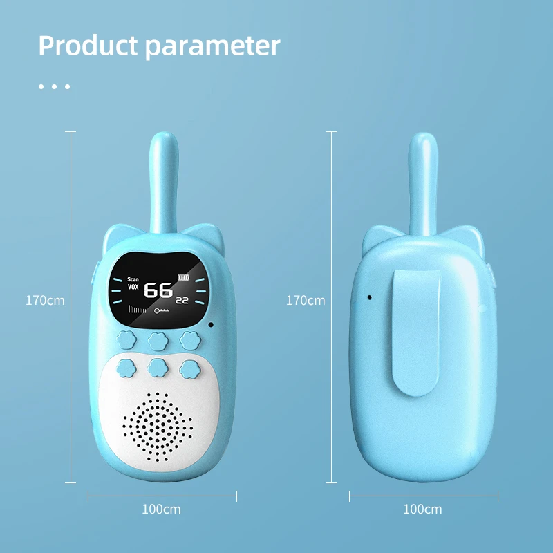 2PCS Kids Walkie Talkie Electronic Toys Rechargeable Handheld Radio Phone 3km Radio Transceiver Interphone Child Toys Gifts 6