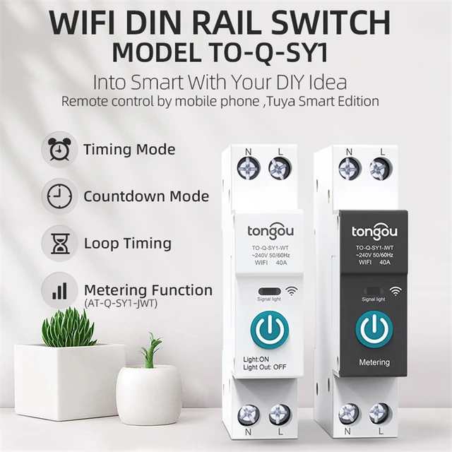 TUYA WIFI Smart Circuit Breakers With Metering 1P 63A DIN Rail for Smart Home wireless Remote Control Switch by APP TONGOU - Image 3