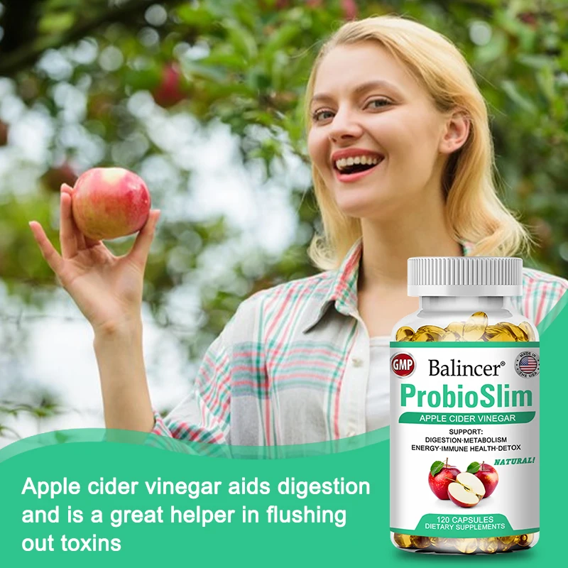 Probiotic Apple Cider Vinegar Supplement-Contains Prebiotics for Digestion, Metabolism, Immune Health, Energy, Detoxification
