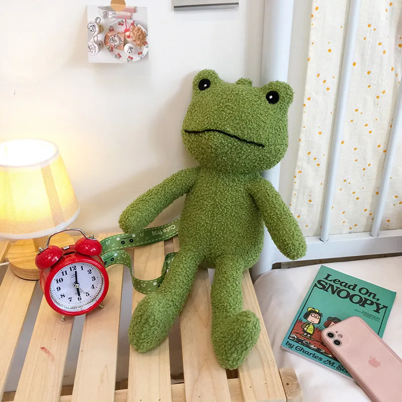 Cute Frog Plush Bag Toys Stuffed Animals Doll CrossBody Shoulder Bag  Backpack Coin Purse Wallet Pouch Children Girls Boys Gift