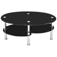 Table basse en verre avec rangement - transparent blanc / noir / transparent noir 4