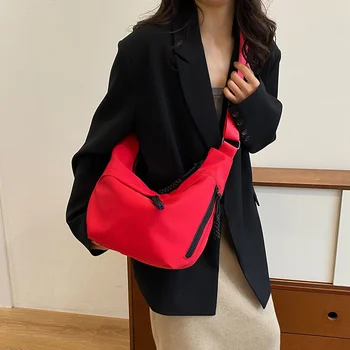 حقيبة كروس عصرية من النايلون، حقيبة كتف ذات سعة كبيرة، حقيبة زلابية كاجوال من قماش أكسفورد للرياضة في الهواء الطلق وركوب الدراجات والمشي لمسافات طويلة 6