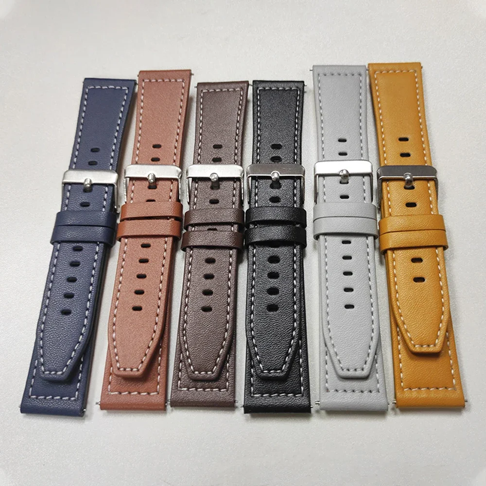 Premium Leather Wristband – Universal 20/22mm Replacement Strap