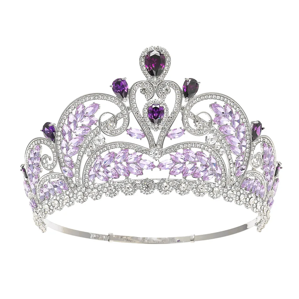 

Miss Universe Crystal Bridal Tiaras Sliver Royal Queen Crowns For Women Rhinestone Party Pageant Diadem Wedding Hair Accessories