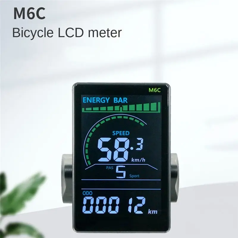 AC54-M6C 전기 자전거 LCD 디스플레이 미터 + 36V 350W 사인파 컨트롤러 E 스쿠터 LCD 패널 컬러 스크린(USB 포함) 전자 자전거용