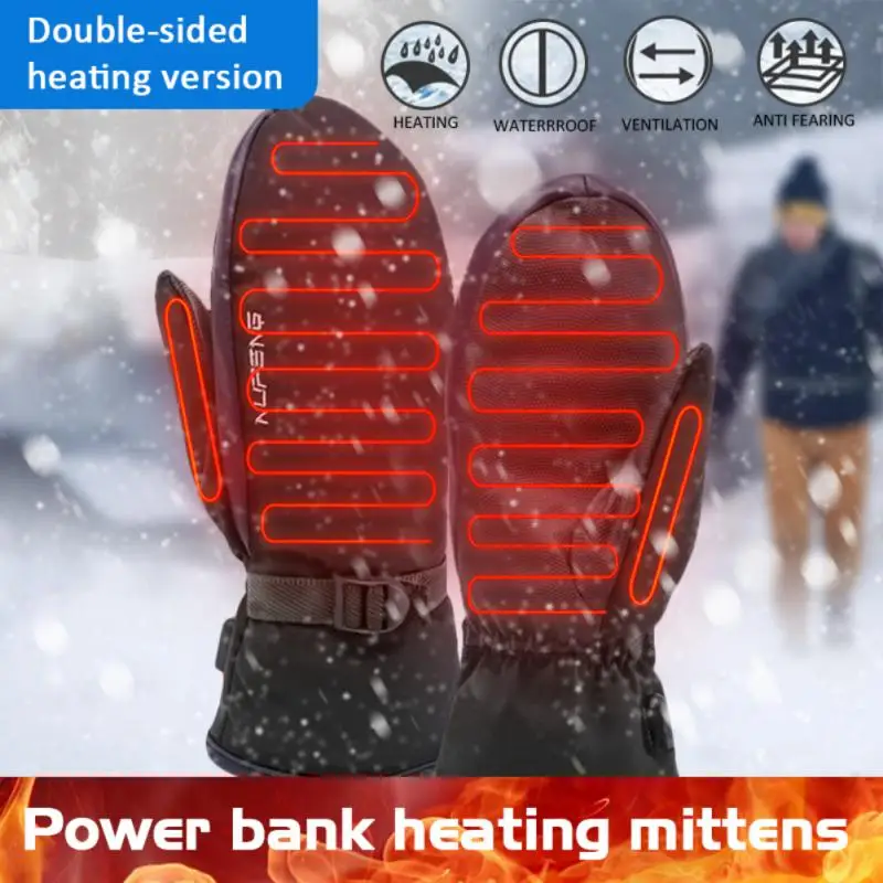 

Winter Heated Gloves Full Finger Touch Screen Waterproof Windproof Electric Heating Mitten Men Women Skiing Sports Guantes