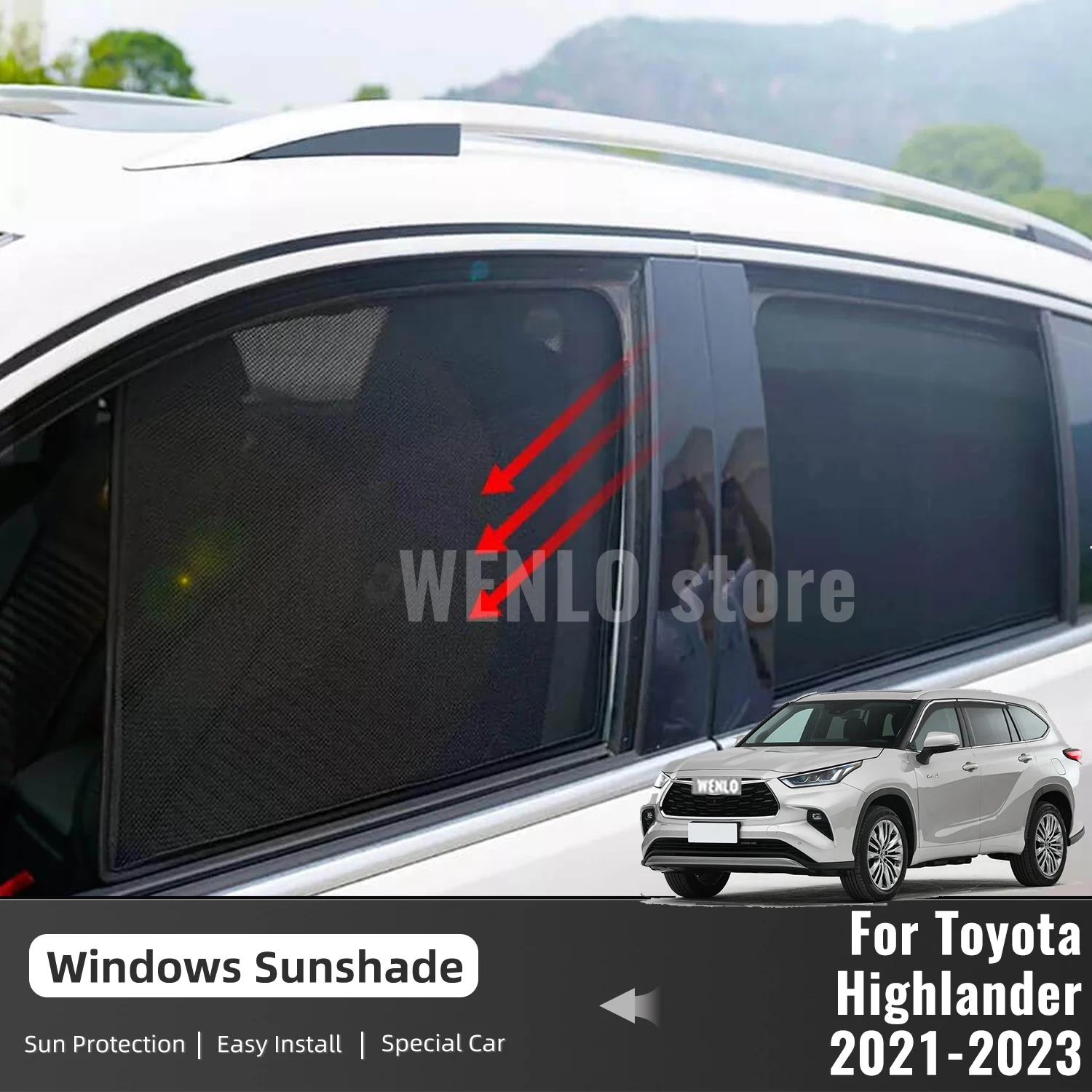 For-Toyota-Highlander-Kluger-U7-2023-2022-2021-Magnetic-Car-Sunshade ...