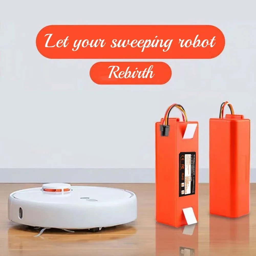

XM-S50 14.4V 12800mAh Xiaomi Robotic Vacuum Replacement Battery 18650 Battery for Xiaomi Roborock S55 S60 S65 S50 S51 S5 MAX S6
