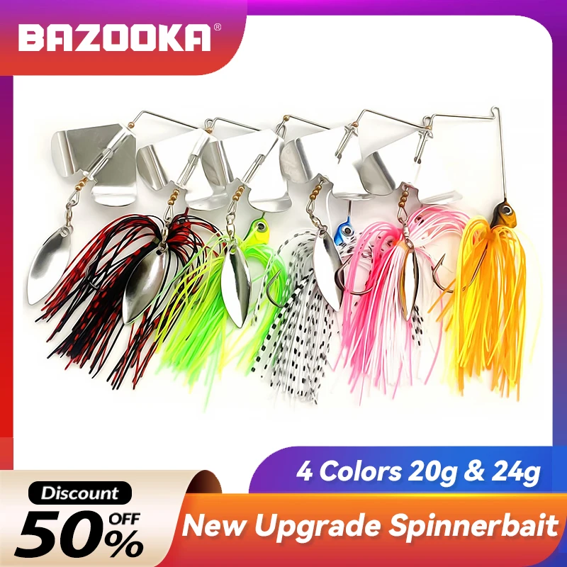 

Bazooka Fishing Lure Wire Bait Spinnerbait Set Metal Hard Hook Spoon Wobblers Spinner Bass Pike Crap Winter Tackle Sequin Baits