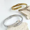 New diamond-enclosed open-end women's bracelet stainless steel 18K, light luxury high quality waterproof, gift for girls 1