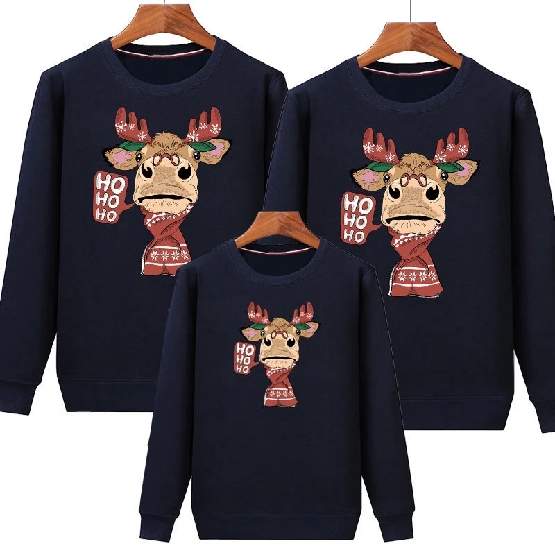 thumbnail image 1 of Conjuntos navideños familiares Sudadera de Papá Noel Suéteres a juego para madre, padre, hija e hijo Ropa para mamá y yo Tops de invierno, 1 of 5