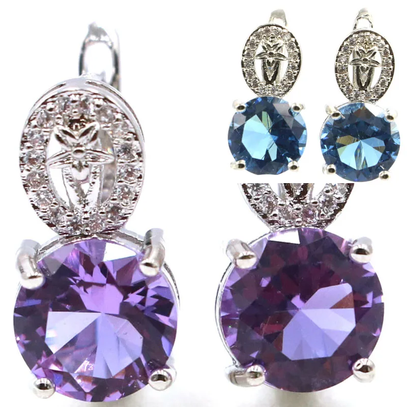4g Customized 925 SOLID STERLING SILVER Earrings Lovely Zultanitel Alexandrite Topaz Violet Topaz Red Ruby Blue Sapphire Emerald