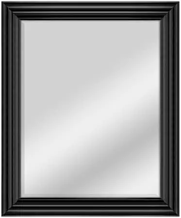 

Ridged Mirror, 28 by 34-Inch, Brushed Black Non reversible mirror Non reversing mirror Shower mirror fogless for shaving Unbrea
