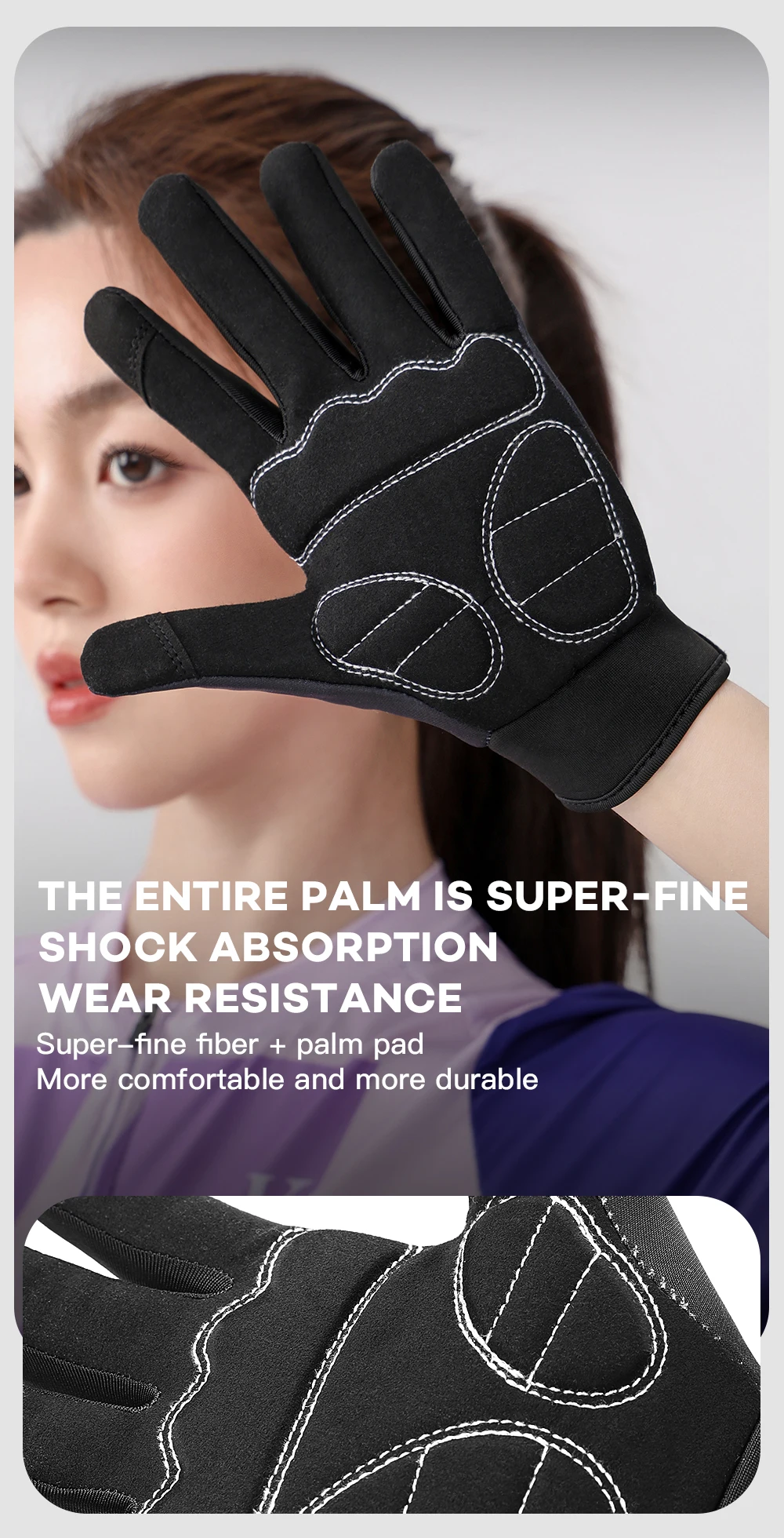 Full finger gloves, skeleton breathable and wear-resistant sports bicycle gloves, men's and women's skeleton gloves, anti slip g
