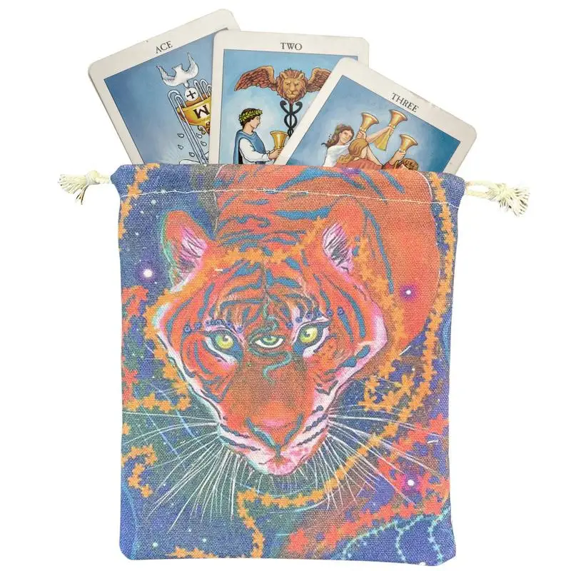 

Tarot Card Bags Sturdy Tarot Card Holder Bag Jewelry Pouch Three-Eyed Tiger Tarot Card Holder Bag Jewelry Pouch For Tarot