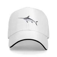 Adjustable Fashion Wild Caps Swordfish Print Washed Sandwich Caps Sports Outdoor Baseball Hat 2
