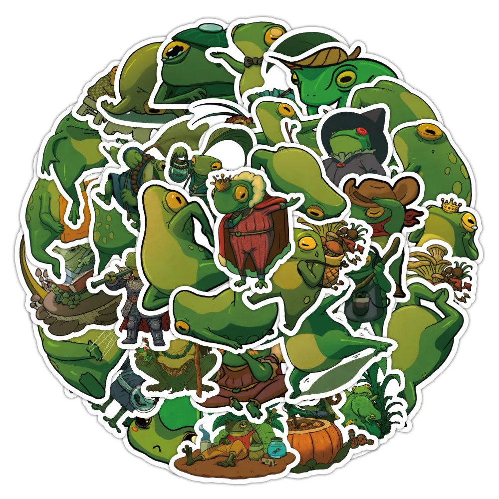 

10/50Pcs Little Frog Graffiti Personalized Trendy Refrigerator Decorative Sticker, Guitar Sticker Suitcase Paper Wholesale