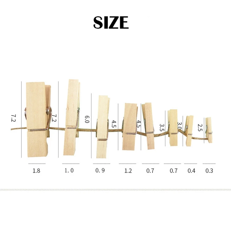 300/500pc 25/35/45mm DIY Wood Crafts Clothespins for Photo Home Decoration Accessories for Storage Clip Hanger