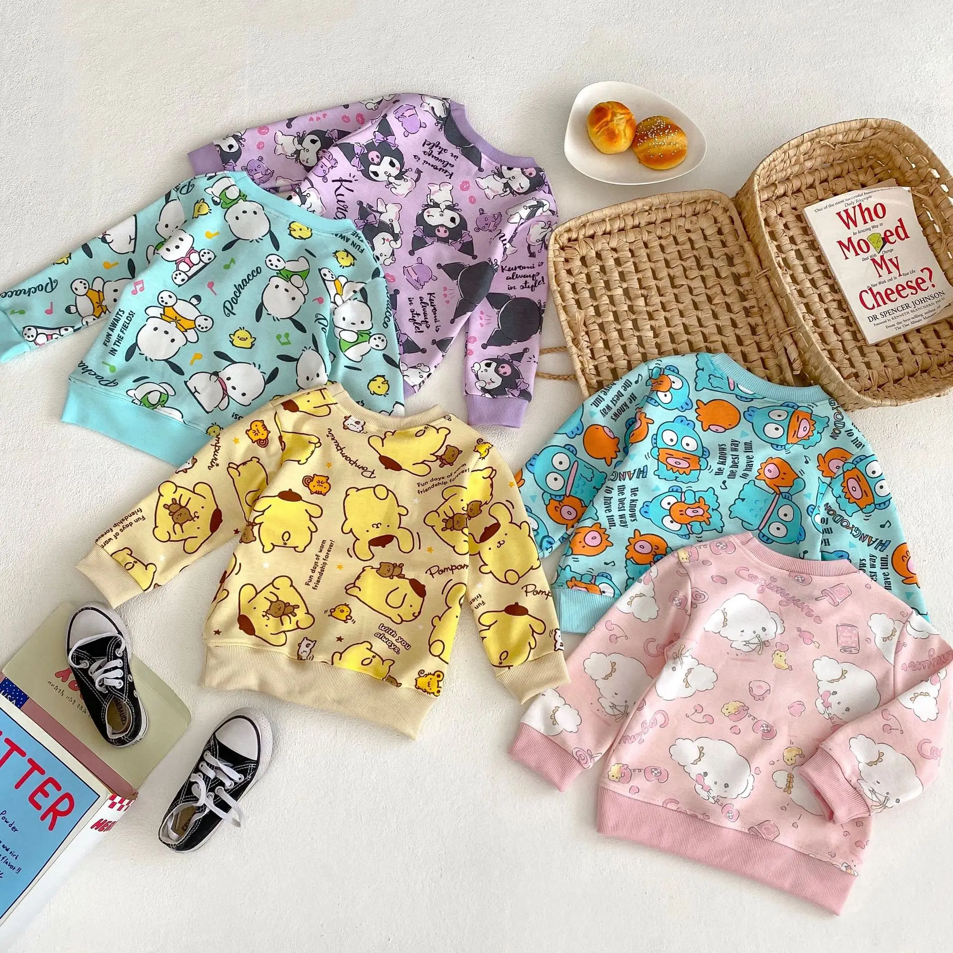 

Children's Clothing New Casual Sanrio Kuromi Pochacco Spring Autumn Kids Sweaters Girls Cartoon Pullover On Long Sleeves Gift