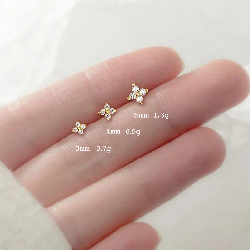 Conch Ring|cute Flower Cubic Zirconia Stud Earrings For