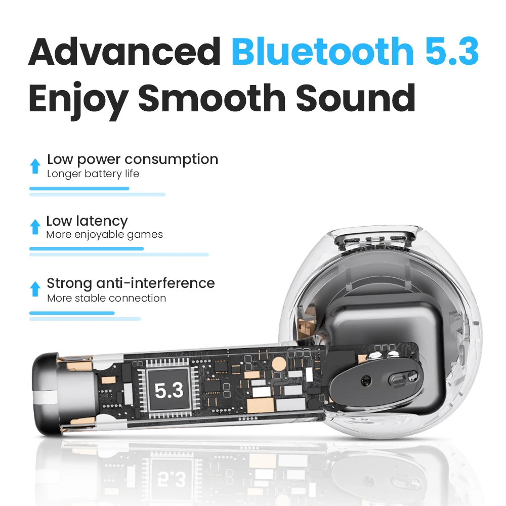 HAYLOU X1 Neo fones de ouvido Bluetooth, fone de ouvido sem fio, fone leve, controle de toque, baixa latência 0.06s, bateria 20H, TWS