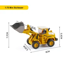 Diecast Construction Vehicle Toys for Kids - Alloy & Plastic Truck Set with Tractor, Excavator, Crane, and Bulldozer (Mini Bulldozer)