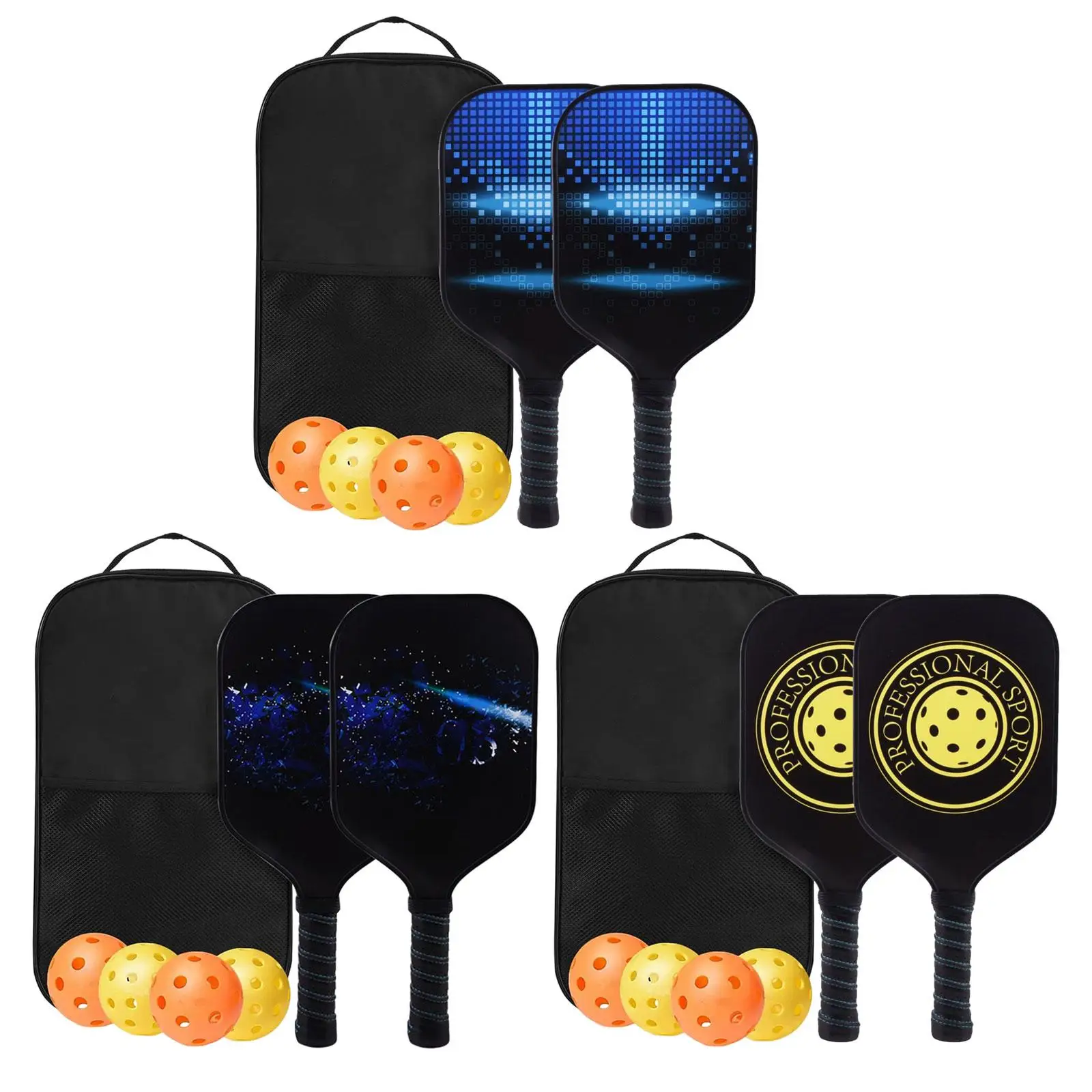

Pickleball Paddles with Storage Bag Portable Lightweight Nonslip Grip Pickle