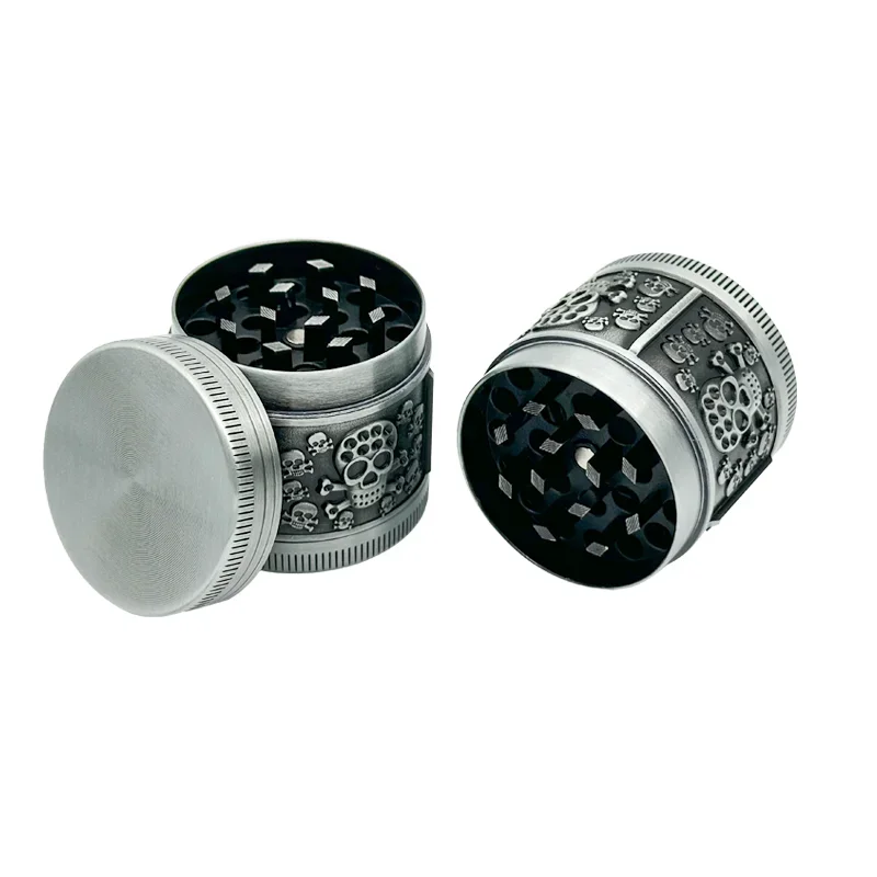 40mm Skull Style Cigarette Grinder with 4 Layers of Metal Material Herb Grinder Suitable for Men's Christmas Gift