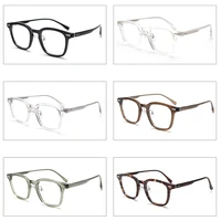 Peekaboo lentille claire rétro lunettes cadre pour hommes TR90 style coréen lunettes carrées pour femmes acétate haute qualité léger 5