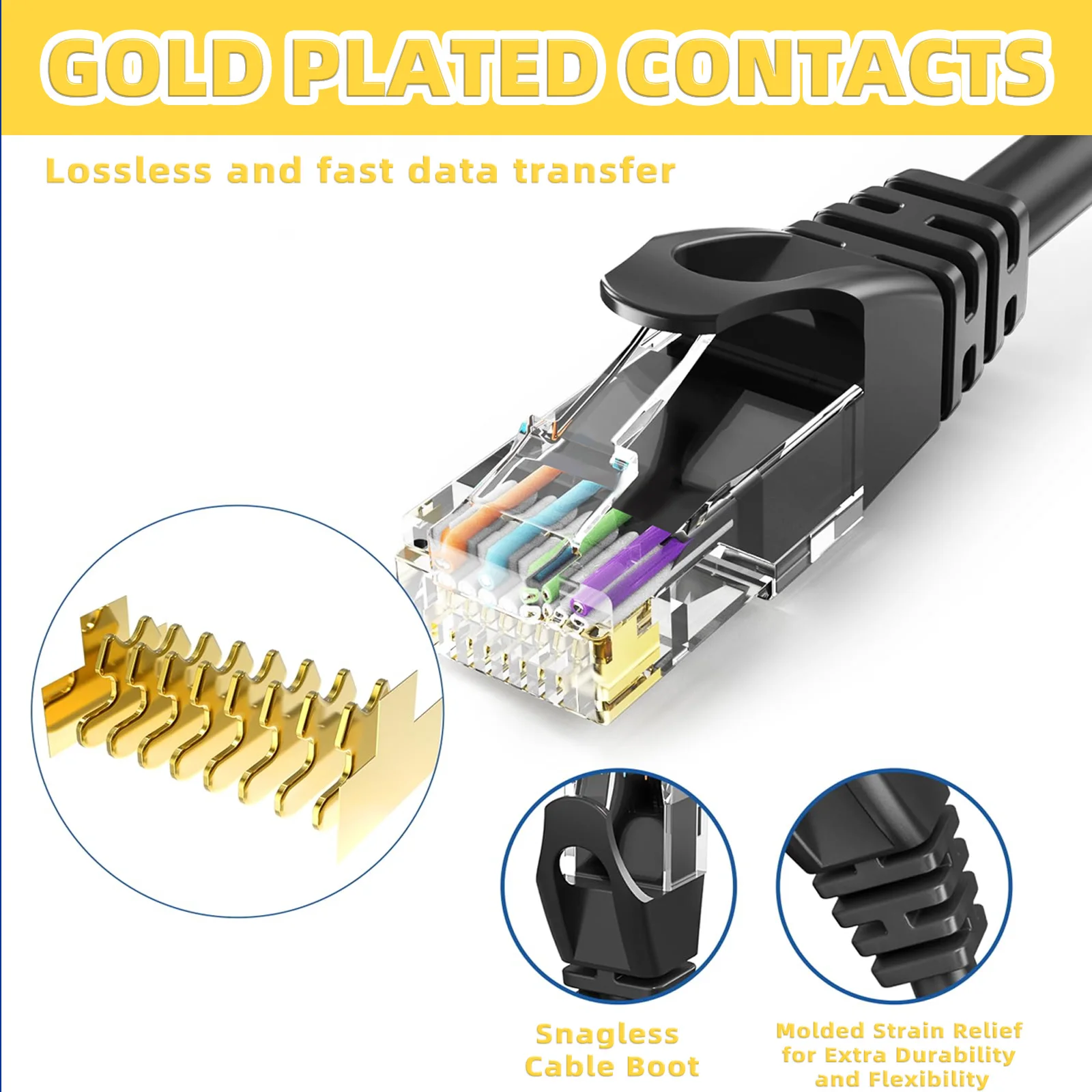 0.3m 1m 3m 5m Cat6 이더넷 케이블 1000Mbps 홈 네트워크 배선용 원형 RJ45 라우터 PC 노트북 PS5 인터넷 패치 코드 CAT 6