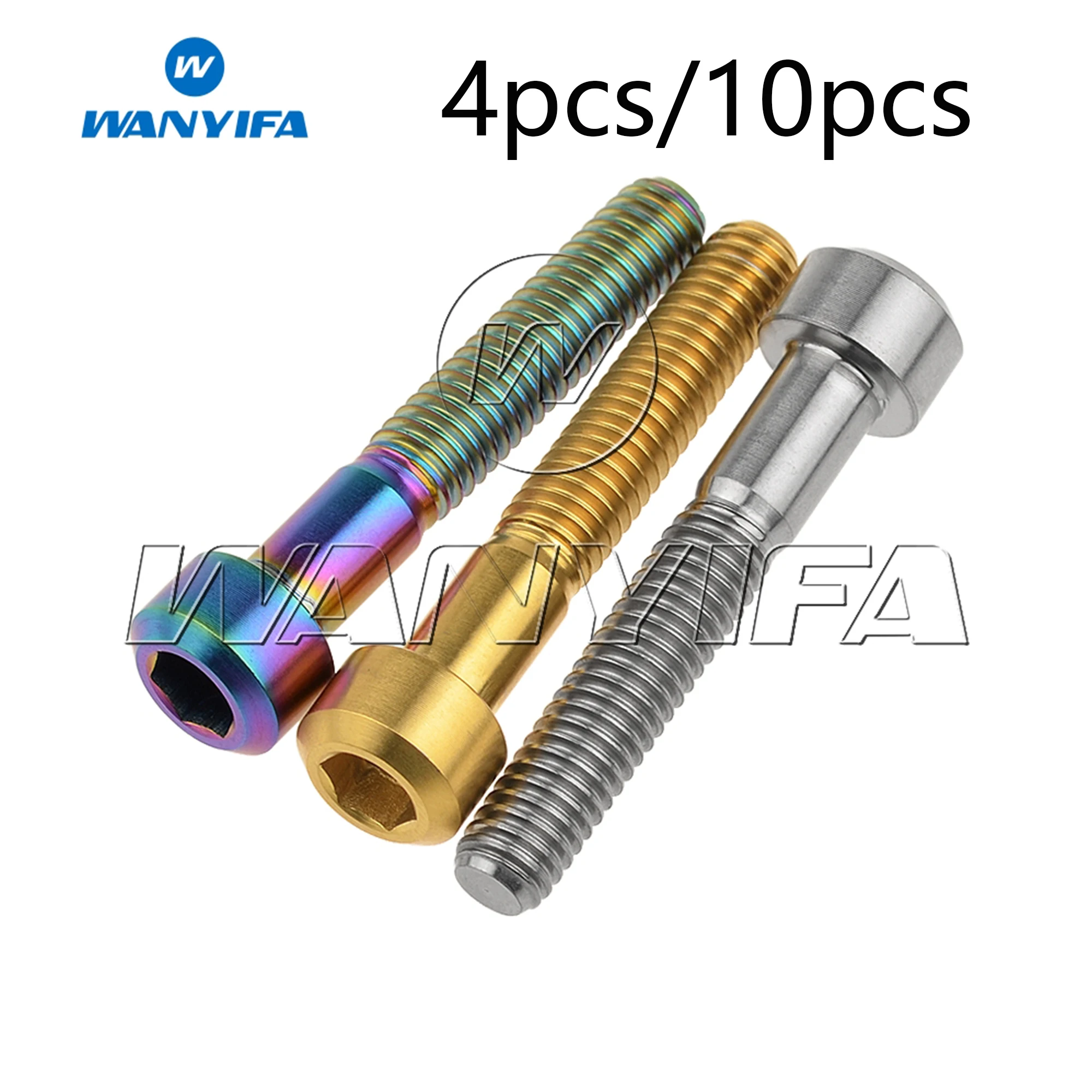 Wanyifa-titanium Parafuso Allen Chave Hex Parafuso Bicicleta e Motocicleta Fastener M6x20 35 mm Pcs 10 Pcs