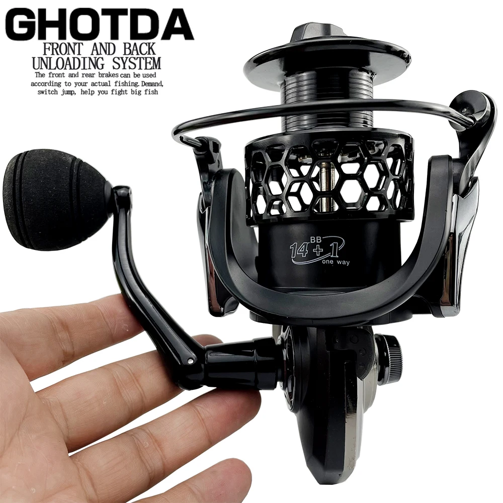 

Metal Fishing Reels 14+1BB 1000-7000 Spinning Wheel 5.5:1 with Spare Spool Saltwater Freshwater Carp Reel Equipment Fishing Tool