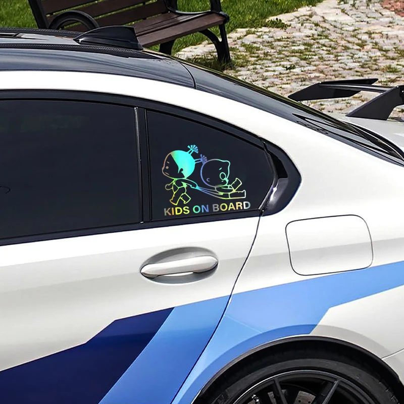 Adesivi Riflettenti 'Bambino A Bordo' | Confezione Da 2, Alta Visibilità 300 Metri | Per Paraurti E Lunotto Auto | Verde Menta - 2
