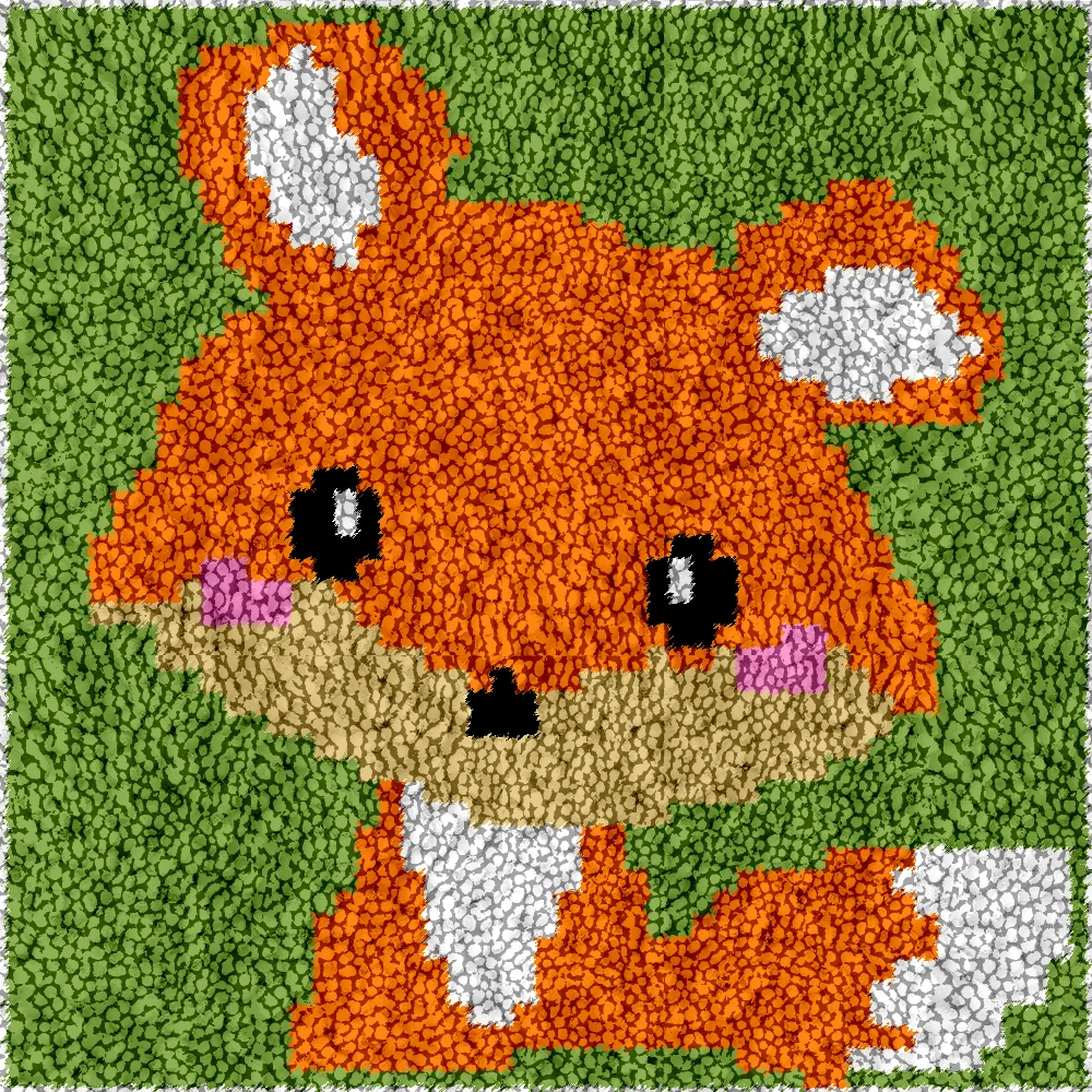 Latch Hook Kits for Kids Rug Making Kits with Printed Canvas Fox Carpet Tapestry DIY Needlework Doormat Creative Gift