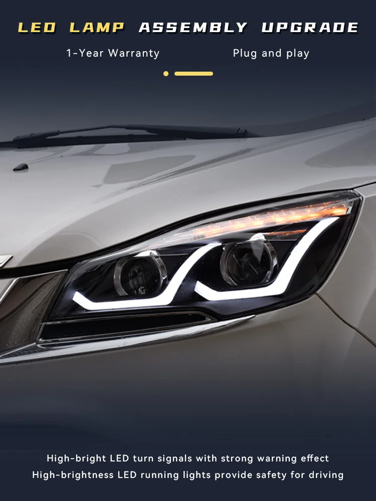 

Car Light For Ford Escape Kuga 2013-2016 LED Auto Headlight Assembly Upgrade DRL Angel Eye Design Xenon Bicofal Lens Accessories