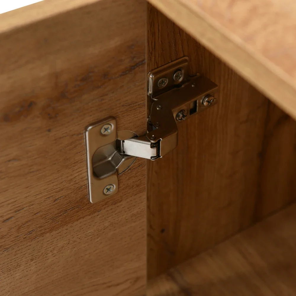 160 x 35 x 76 cm großes modernes Holz-Sideboard mit drei Türen und Regalen, einfache Montage, platzsparendes Design, robust und zuverlässig – Detail 17