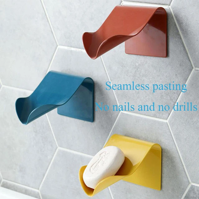 Self-Adhesive Soap Holder Dish Bathroom Shower Storage Plate Wall